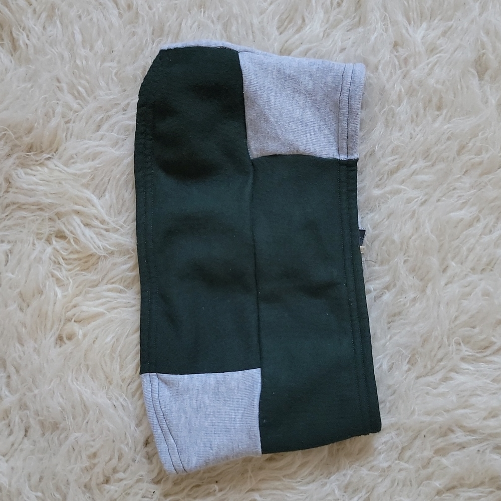 FRANKIE Collective Rework Zip Back Colorblock Sweatshirt Bandeau Top